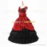 Vintage Gothic Lolita Victorian 18th Century Red Ruffles Evening Ball Gown Dress