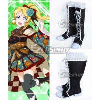 Love Live! Lovelive! Taisho Roman Eli Ayase Ellie Black Shoes Cosplay Boots