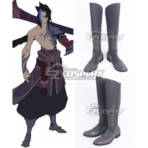 League of Legends Kayn the Shadow Reaper Gray Shoes Cosplay Boots