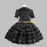 Gothic Lolita Dress Black Turndown Collar Ruffle Tiered Punk Lolita Dress