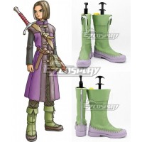 Dragon Quest XI: Echoes Of An Elusive Age Hero Green Purple Shoes Cosplay Boots