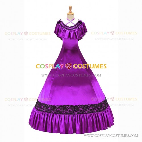 Civil War Victorian Rococo Lolita Armelloses Kleid Evening Gown Dark Purple Dress