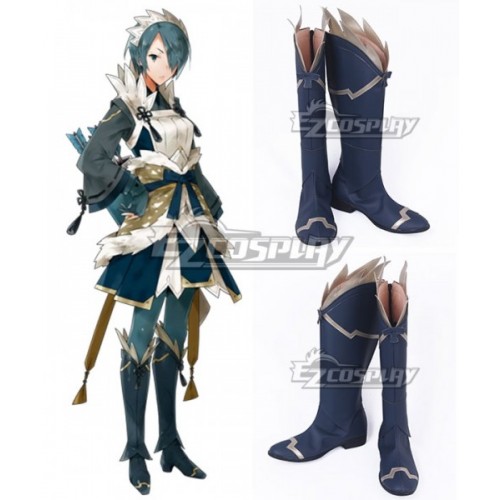 Fire Emblem Fates IF Setsuna Navy Blue Shoes Cosplay Boots