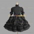 Gothic Lolita Dress Black Punk Lolita Ruffle Bows Lace Dress