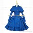 Gothic Victorian Style Cape Reenactment Steampunk Dress Blue