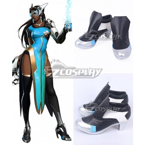 Overwatch OW Symmetra Satya Vaswani Black Cosplay Shoes