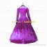 Retro Victorian Classic Turtle Neck Stage Purple Long Dress Ball Gown