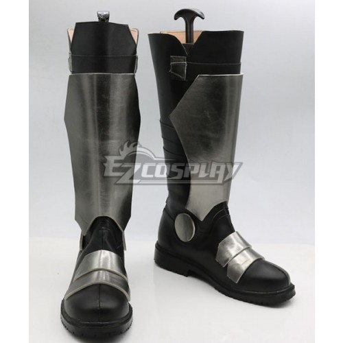 Overwatch OW Soldier 76 John Jack Morrison Black Silver Shoes Cosplay Boots-New Verson