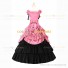 Vintage Gothic Lolita Victorian 18th Century Pink Ruffles Evening Ball Gown Dress