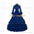 Marie Antoinette Reenactment Lolita Blue Ruffle Evening Ball Gown Dress