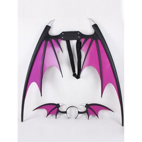 Vampire Darkstalker Morrigan Aensland Wings and Headband PVC Cosplay Prop-0694