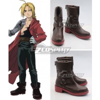 Fullmetal Alchemist Edward Elric Brown Shoes Cosplay Boots