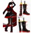 RWBY Leader of Team RWBY Ruby Rose High Caliber Sniper Scythe HCSS Crescent Rose Black Shoes Cosplay Boots