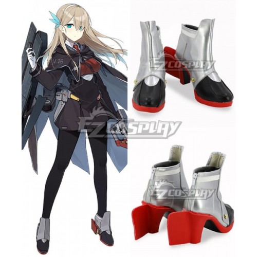 Warship Girls Lexington CV-16 Black Sliver Cosplay Shoes