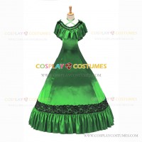 Civil War Victorian Rococo Lolita Armelloses Kleid Evening Gown Green Dress