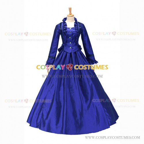 Victorian Style Southern Belle Gothic Lolita Royal Blue Ball Gown Dress