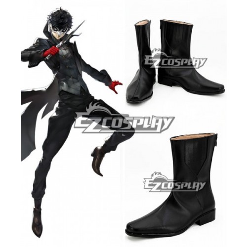 Persona 5 Joker Protagonist Akira Kurusu Ren Amamiya Black Shoes Cosplay Boots - A Edition