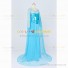 Movie Frozen Cosplay Princess Elsa Snow Queen Costume Blue Dress