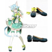 Sword Art Online Asada Shino Idol Green Yellow Cosplay Shoes