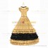 18th Century Vintage Ruffles Brocaded Sleeveless Gown Yellow Dress