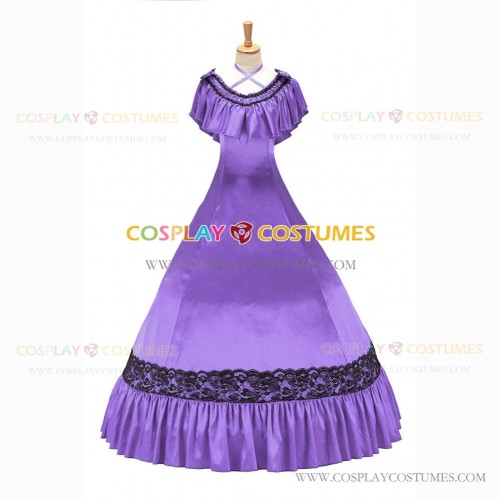 Civil War Victorian Rococo Lolita Armelloses Kleid Evening Gown Light Purple Dress