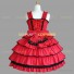 Sleeveless Sweet Love Lolita Dress Ruffle Tiered Bow Dress Red