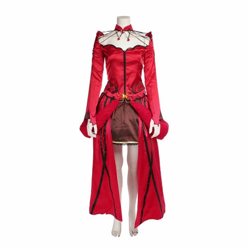 Fate Grand Order Rin Tosaka Red Cosplay Costume Version 2