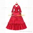 Medieval Renaissance Lolita Princess Ruffled Red Ball Gown Dress