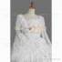 Solid Color White Gothic Lolita Dress Tiered Wide Sleeve Lace Dress