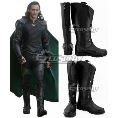 Marvel Thor: Ragnarok Loki Black Shoes Cosplay Boots