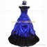 Southern Belle Civil War Formal Reenactment Stage Dress Costume Royal Blue