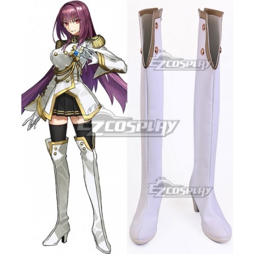 Fate Grand Order Scathach White Shoes Cosplay Boots