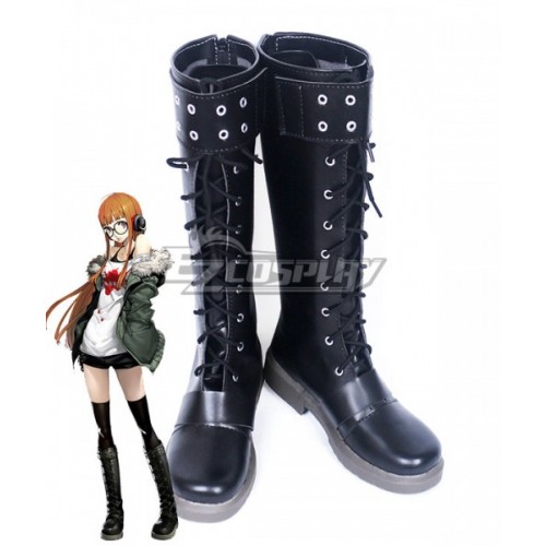 Persona 5 Futaba Sakura Black Shoes Cosplay Boots