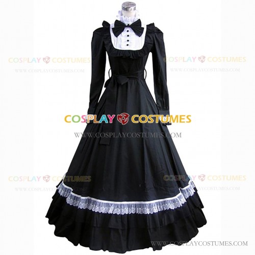 Classic Victorian Style Black Maid Dress Stage Costume