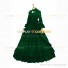 Marie Antoinette Reenactment Lolita Green Ruffle Evening Ball Gown Dress