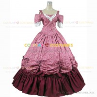 Alice in Wonderland Country Lolita Floral Dress Ball Gown Cherry Red