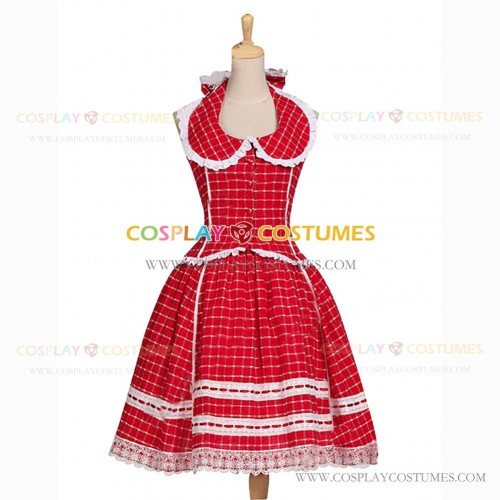 1950s Romantic Chic Halterneck Red Tartan Dress