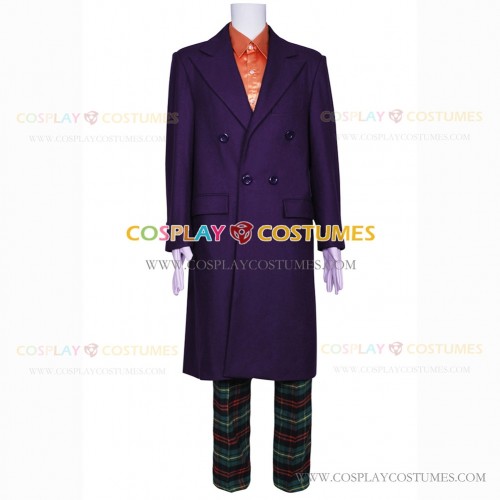Batman Cosplay Joker Costume Purple Coat Suit Full Set