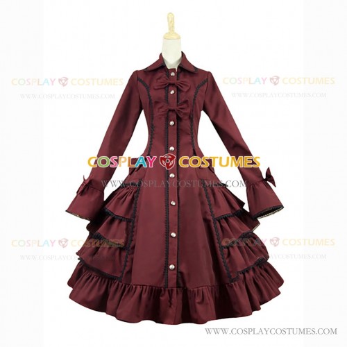 Elegant Baroque style Gothic Lolita Dress Burgundy