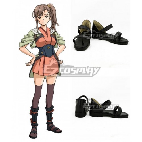 Kabaneri of the Iron Fortress Kajika Black Cosplay Shoes