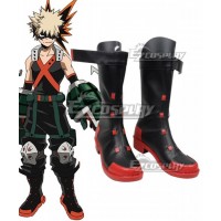 My Hero Academia Boku no Hero Akademia Katsuki Bakugou Black Shoes Cosplay Boots