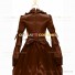 Retro Renaissance Style Pagoda Sleeves Prom Ball Gown Brown Dress