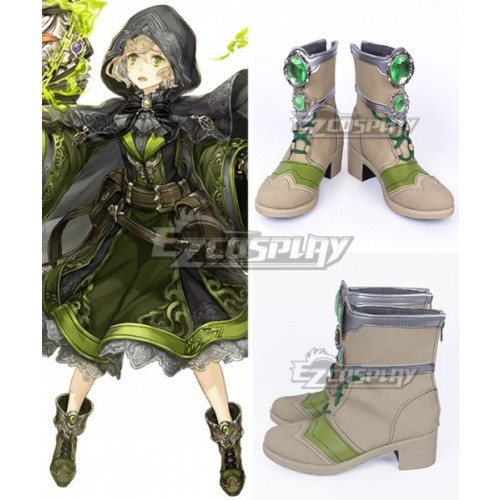 SINoALICE Pinocchio Green Khaki Cosplay Shoes