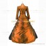 Gothic Victorian Marie Antoinette Theater Layered Evening Gown Orange Dress