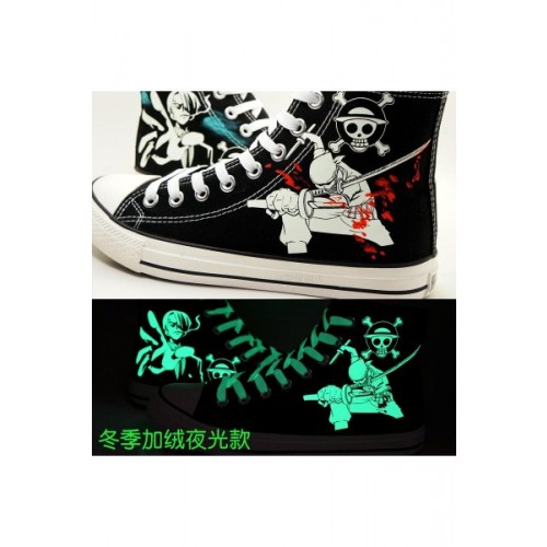 One Piece Zoro Sanji Cosplay shoes Canvas Shoes Lumious Shoes