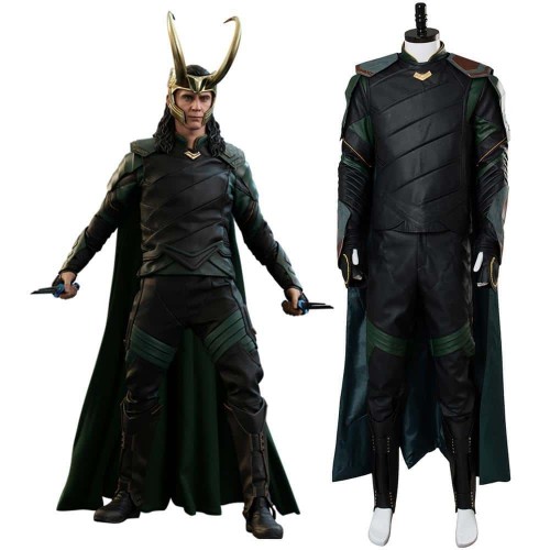 Thor 3 Ragnarok Loki Cosplay Costume Black Version