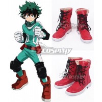 My Hero Academia Boku No Hero Akademia Izuku Midoriya Deku Red Cosplay Shoes