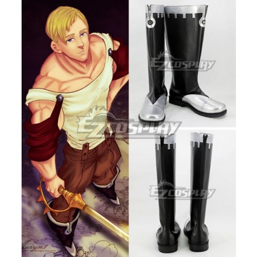 The Seven Deadly Sins Nanatsu no Taizai Escanor Black Shoes Cosplay Boots