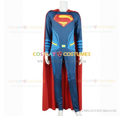 Batman v Superman Dawn of Justice Cosplay Clark Kent Costume Jumpsuit Cape