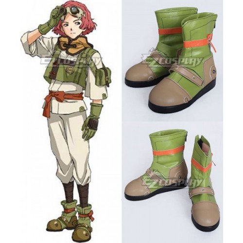 Kabaneri of the Iron Fortress Yukina Green Cosplay Shoes